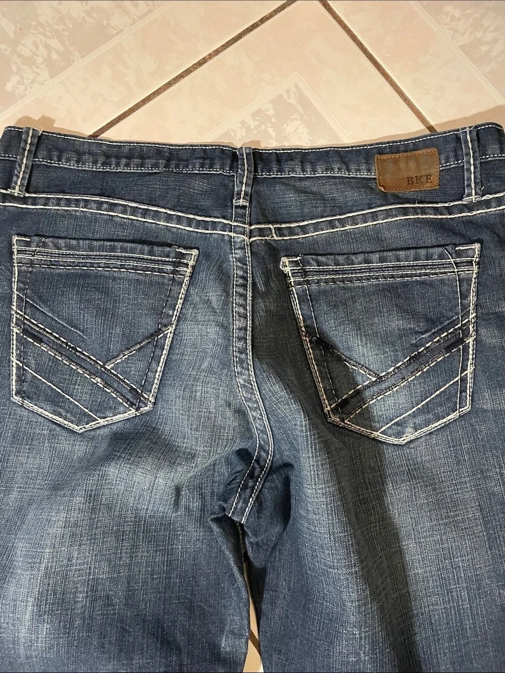 BKE Men's Washed Indigo Relaxed Jeans